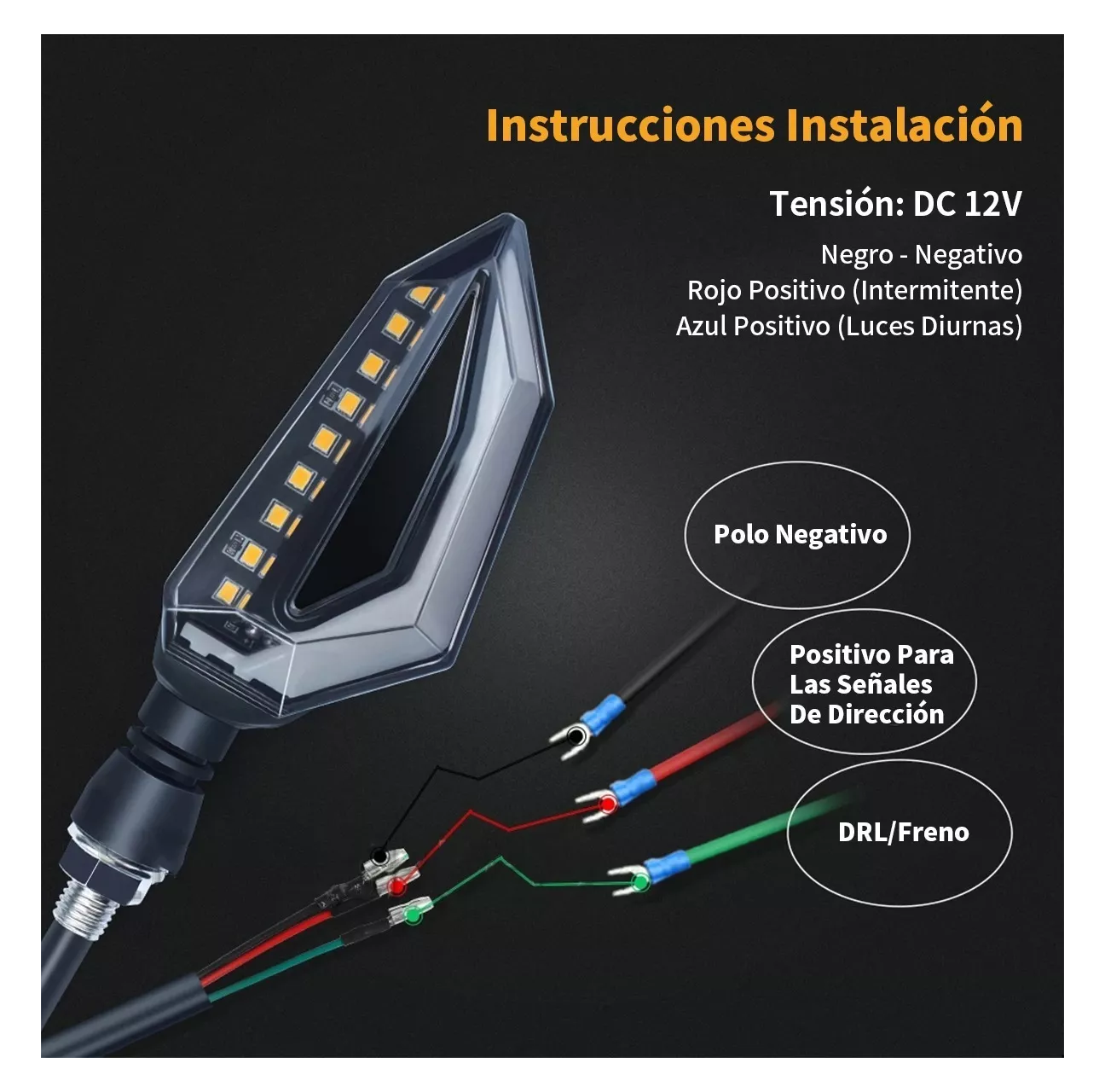 Foto 6 pulgar | 2 Direccionales Focos Faros Led Motocicleta Luces Señal Giro Belug