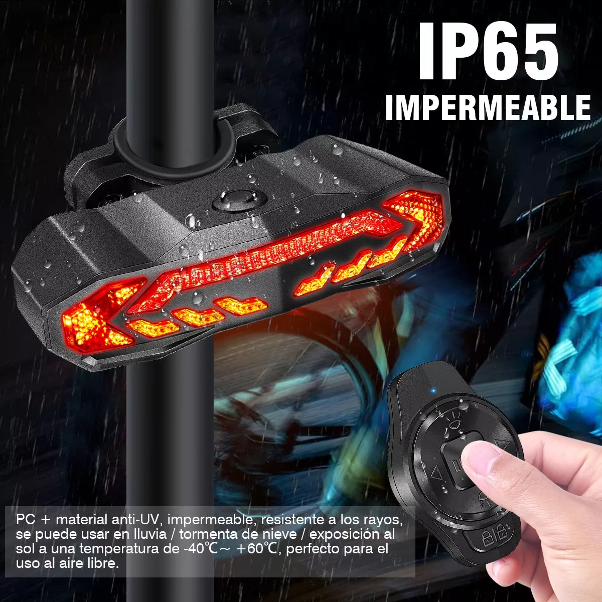 Foto 4 pulgar | Luz Direccional Bicicleta Recargable Alarma Eo Safe Imports Esi-11157 Negro