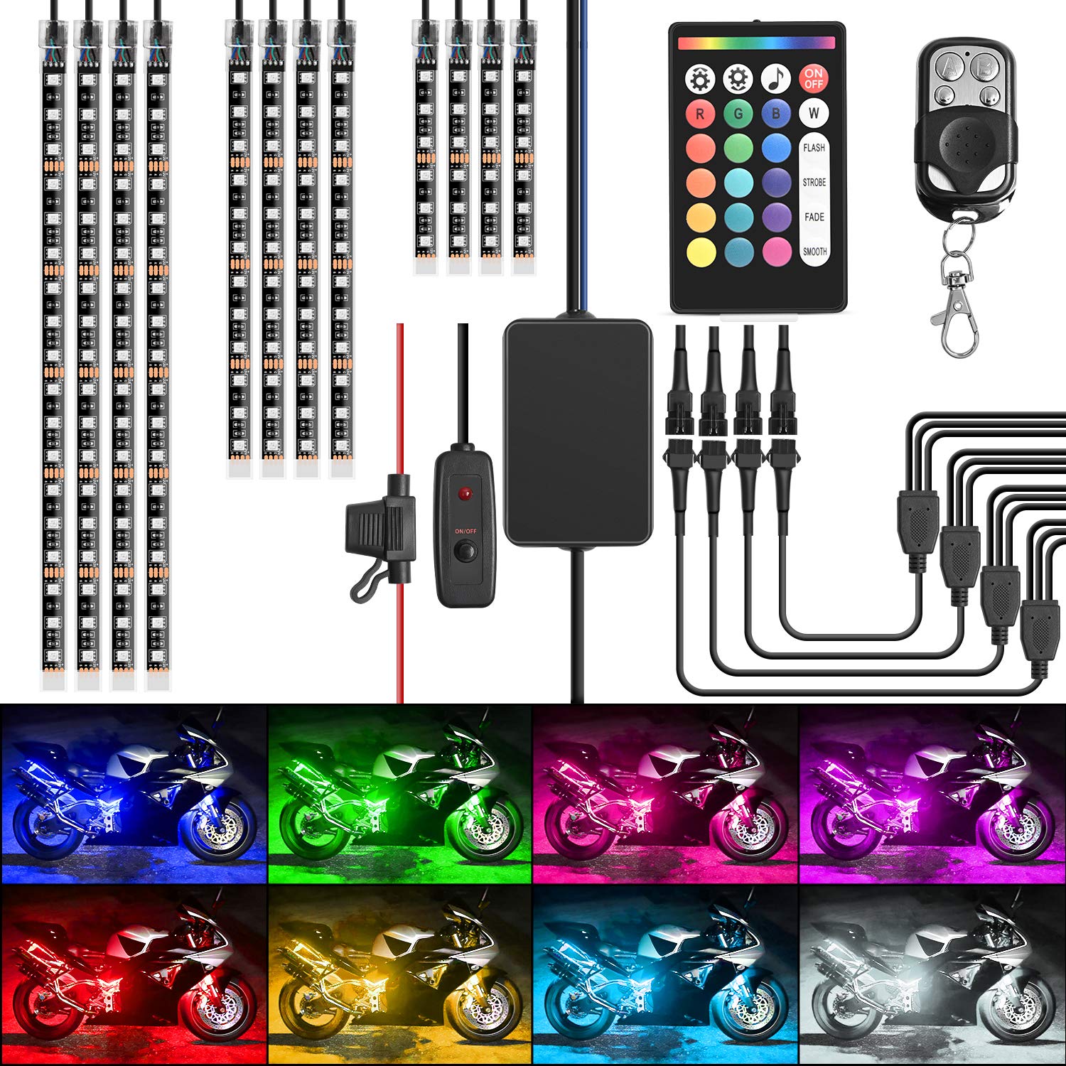 Foto 2 pulgar | Kit De Luces Led Para Motocicleta Nilight Tl-35 Rgb, Impermeable, 12 Unidades - Venta Internacional.
