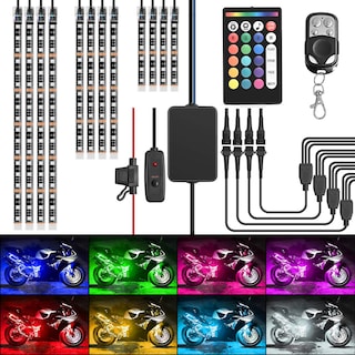 Foto 1 | Kit De Luces Led Para Motocicleta Nilight Tl-35 Rgb, Impermeable, 12 Unidades - Venta Internacional.