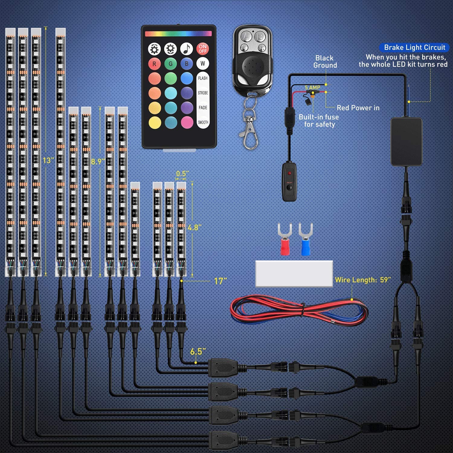 Foto 4 pulgar | Kit De Luces Led Para Motocicleta Nilight Tl-35 Rgb, Impermeable, 12 Unidades - Venta Internacional.