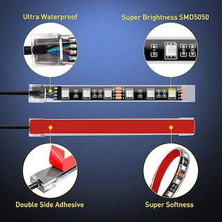 Foto 4 | Kit De Luces Led Para Motocicleta Nilight Tl-35 Rgb, Impermeable, 12 Unidades - Venta Internacional.