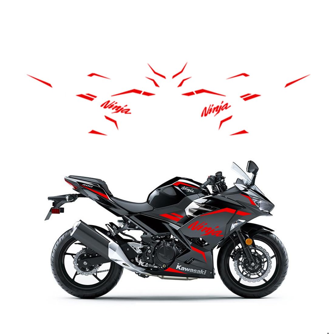 Foto 1 | Kit De Calcomanías Gráficas Para Motocicletas Kawasaki Ninja 400 - Venta Internacional.