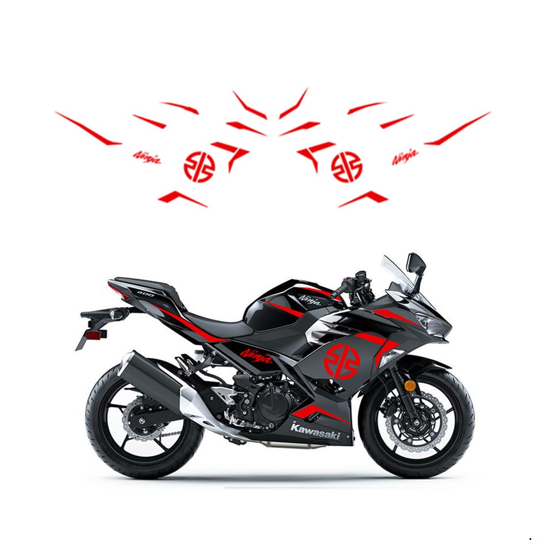 Foto 1 | Kit De Calcomanías Gráficas Para Motocicletas Kawasaki Ninja 400 - Venta Internacional.