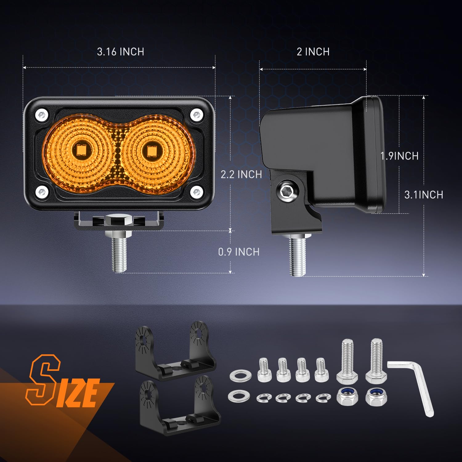 Foto 2 | Cápsulas De Luz Para Motocicleta Nilight Amber, 3 Pulgadas, 1070 Lm, 2 Unidades - Venta Internacional.