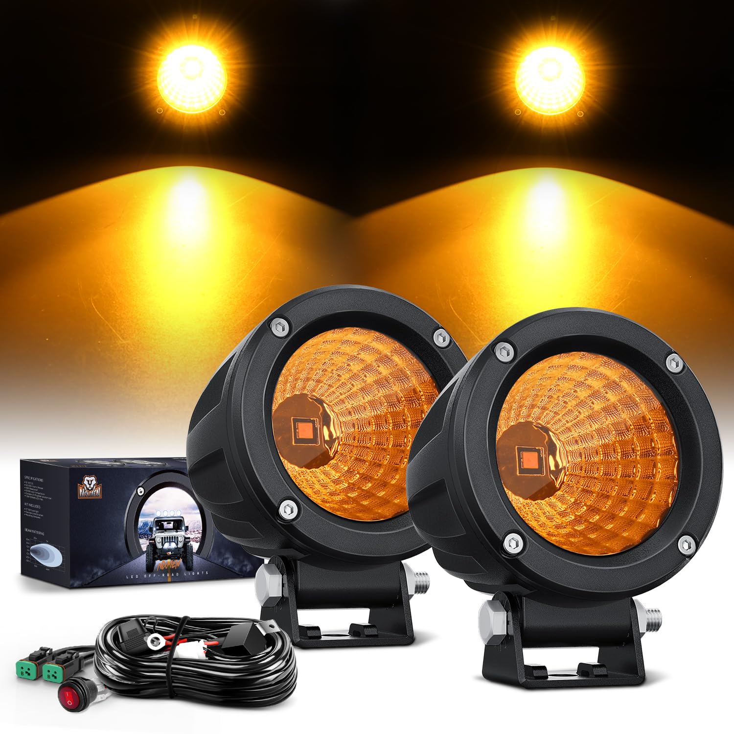 Foto 2 pulgar | Cápsulas De Luz Led Nilight De 3 Pulgadas, Color Ámbar, Redondas, 2 Unidades - Venta Internacional.