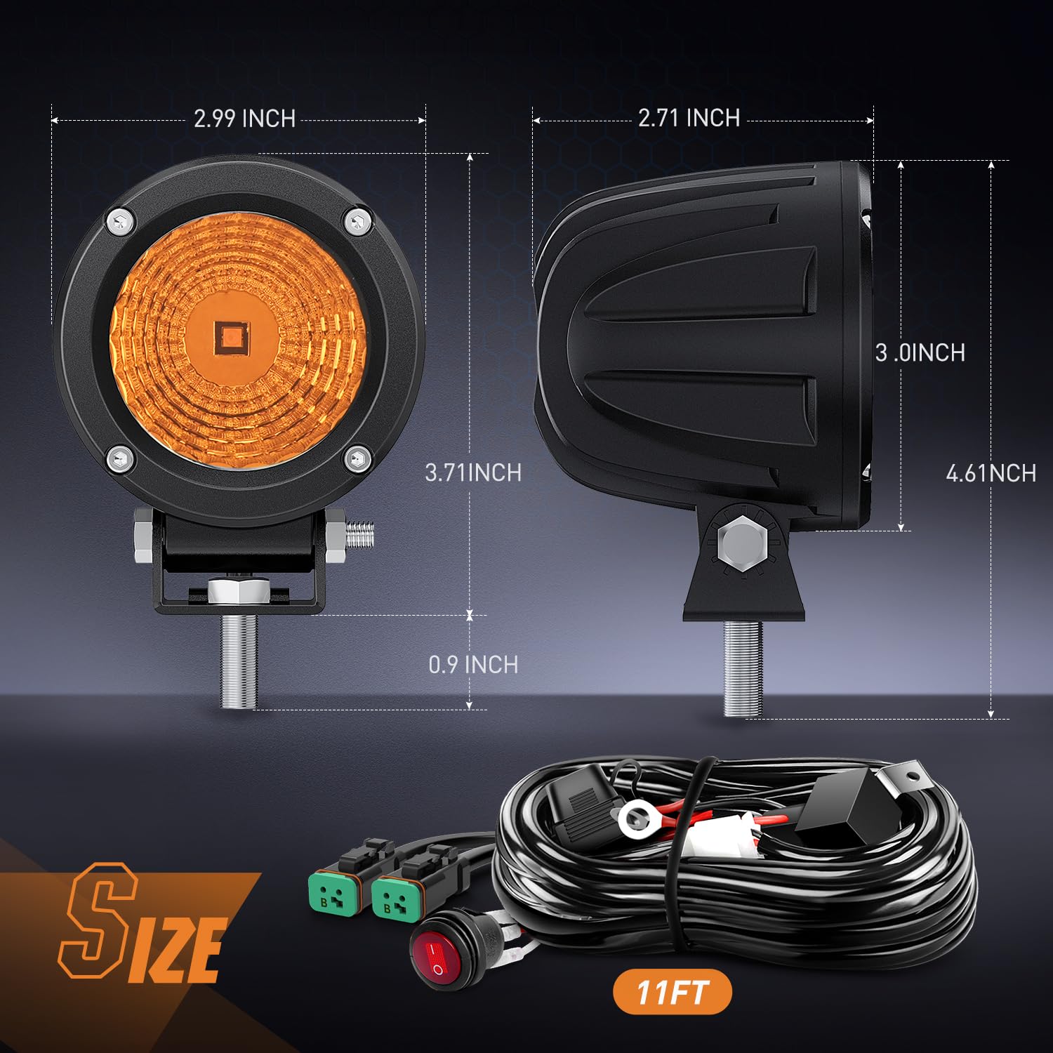 Foto 3 pulgar | Cápsulas De Luz Led Nilight De 3 Pulgadas, Color Ámbar, Redondas, 2 Unidades - Venta Internacional.