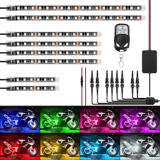Foto 1 | Kit De Luces Led Nilight Rgb Para Motocicleta, Resistente Al Agua, 8 Piezas - Venta Internacional.