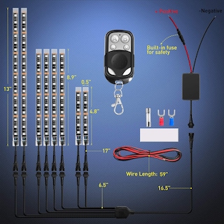 Foto 3 | Kit De Luces Led Nilight Rgb Para Motocicleta, Resistente Al Agua, 8 Piezas - Venta Internacional.