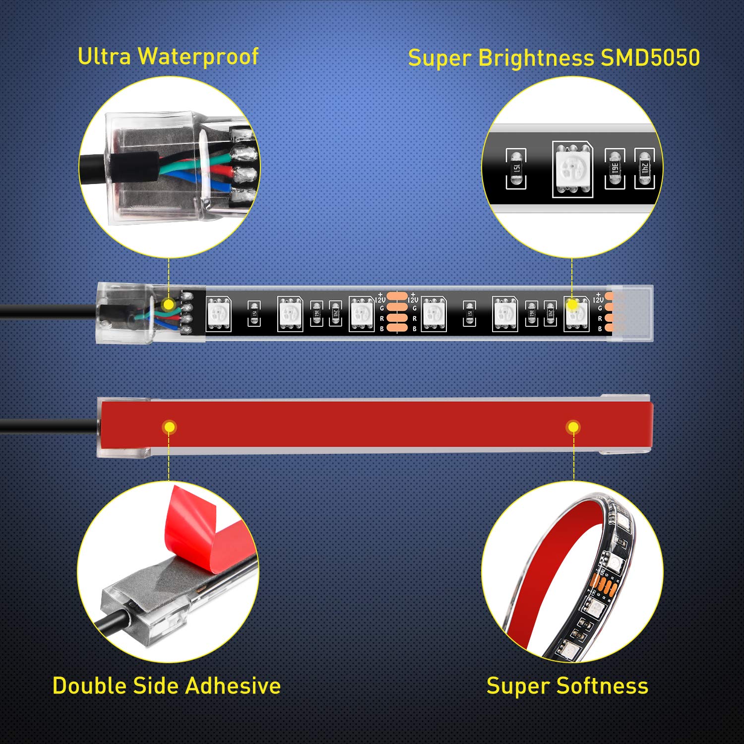 Foto 5 pulgar | Kit De Luces Led Nilight Rgb Para Motocicleta, Resistente Al Agua, 8 Piezas - Venta Internacional.