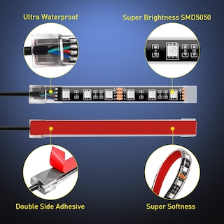 Foto 4 | Kit De Luces Led Nilight Rgb Para Motocicleta, Resistente Al Agua, 8 Piezas - Venta Internacional.