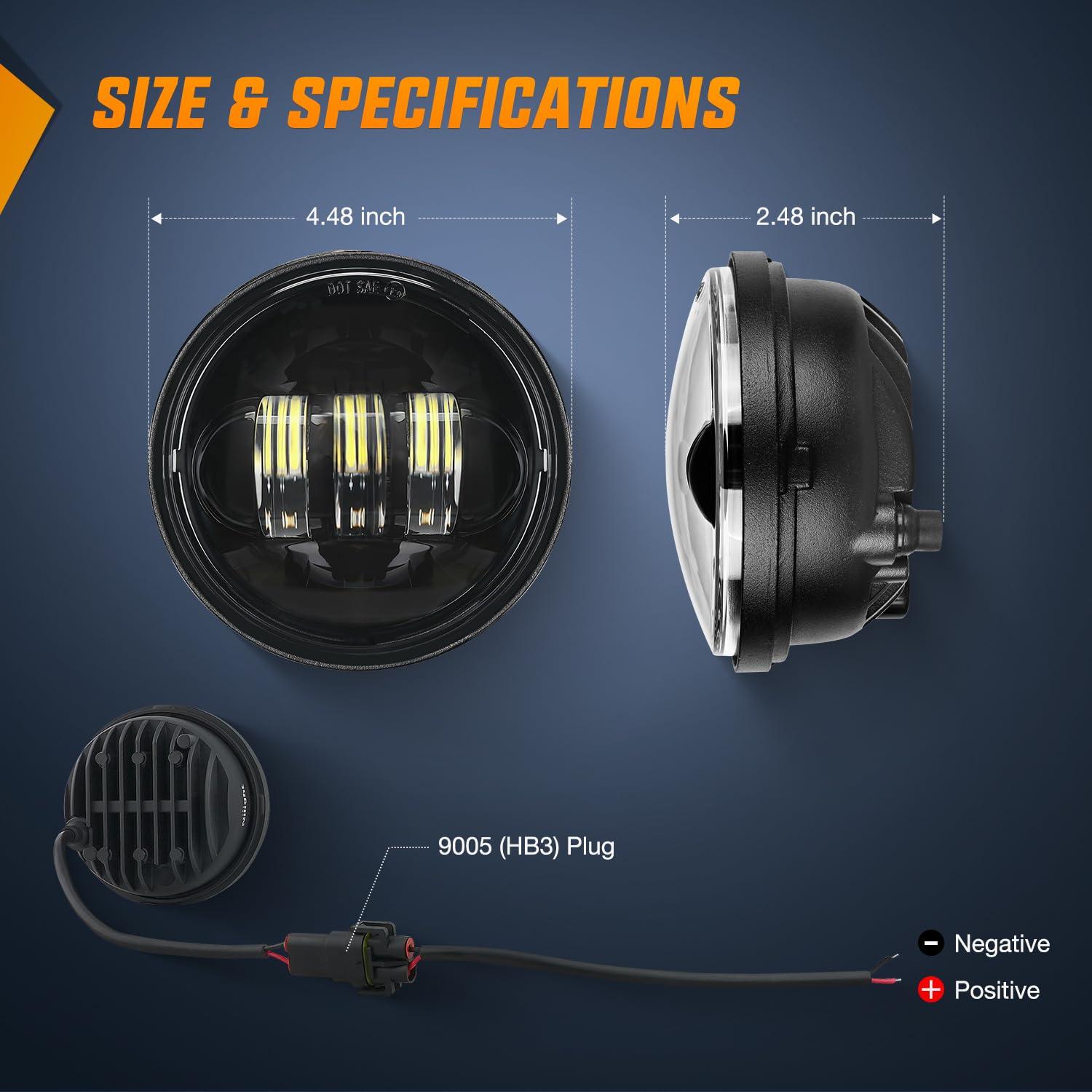 Foto 2 | Faros Antiniebla Led Nilight Para Motocicleta, 4,5 Pulgadas, Para Harley Davidson - Venta Internacional.