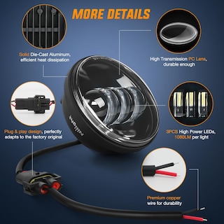 Foto 4 | Faros Antiniebla Led Nilight Para Motocicleta, 4,5 Pulgadas, Para Harley Davidson - Venta Internacional.