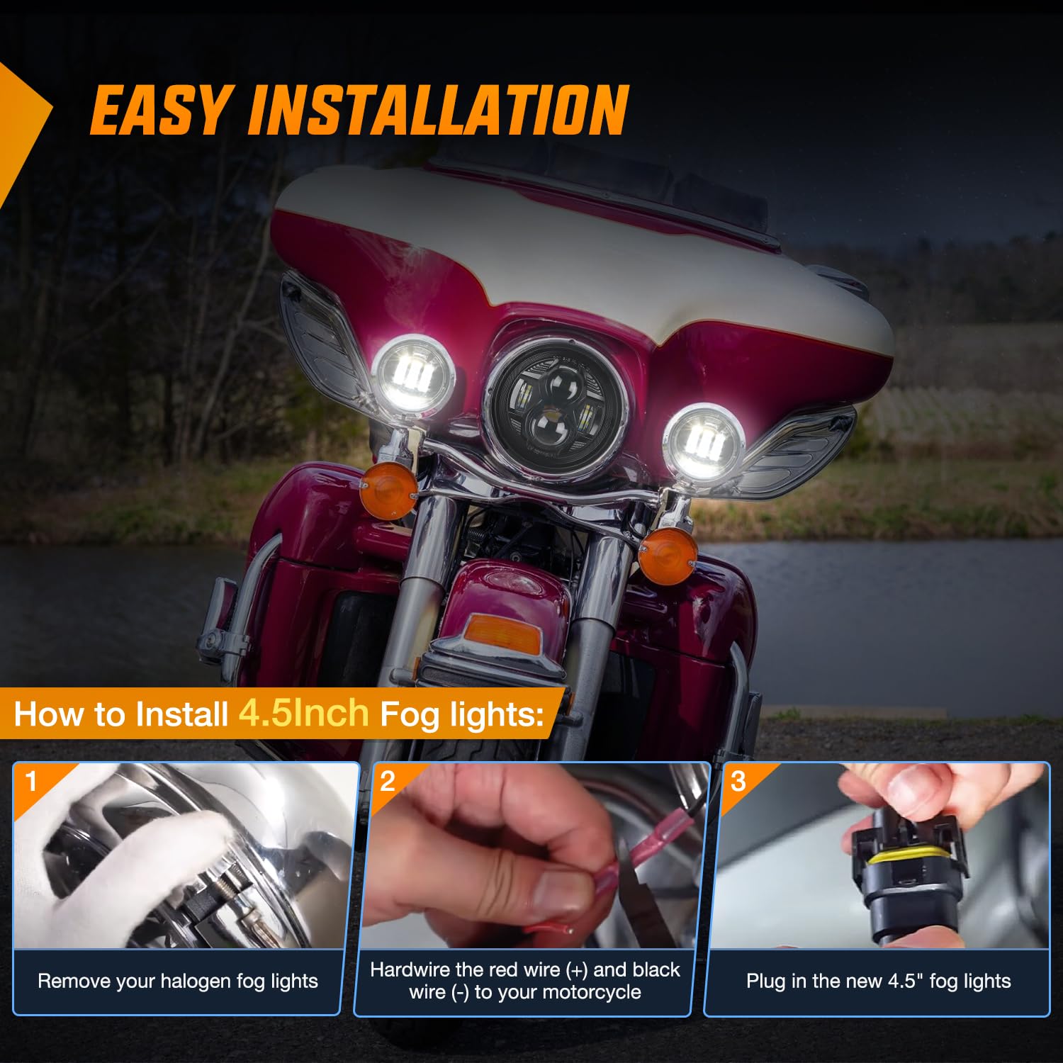 Foto 6 pulgar | Faros Antiniebla Led Nilight Para Motocicleta, 4,5 Pulgadas, Para Harley Davidson - Venta Internacional.