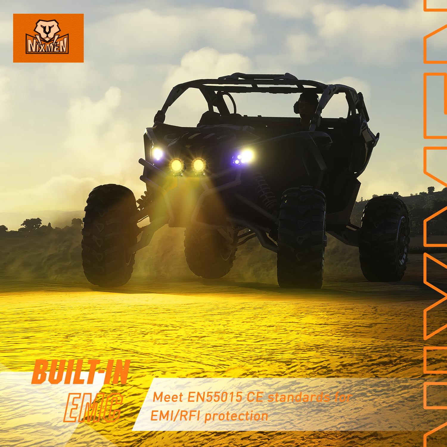 Foto 6 | Cápsulas De Luz Led Nilight Amber Flood De 3 Pulgadas Para Motocicleta - Venta Internacional.