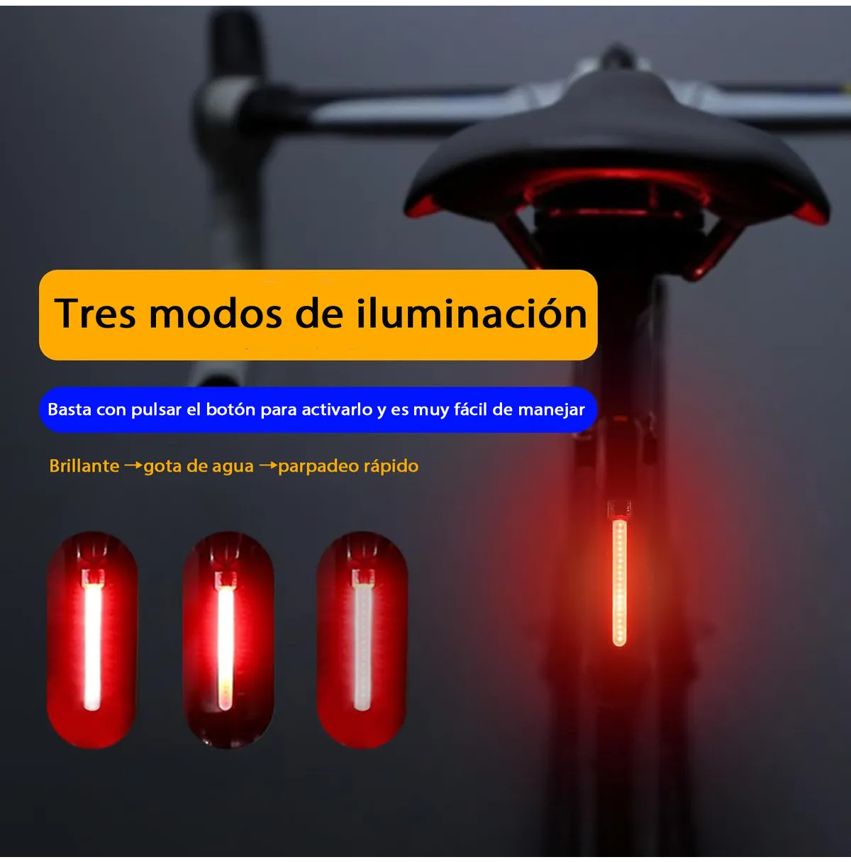 Foto 5 pulgar | Luz Trasera De Bicicleta,luz Trasera Impermeable Con Led Eo Safe Imports Esi-19311 Negro