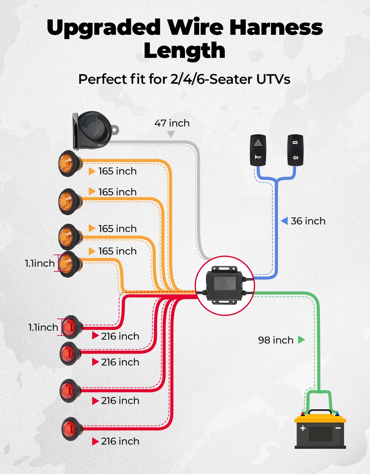 Foto 7 pulgar | Kit De Señal De Giro Utv Kemimoto 110d Plug And Play - Venta Internacional.
