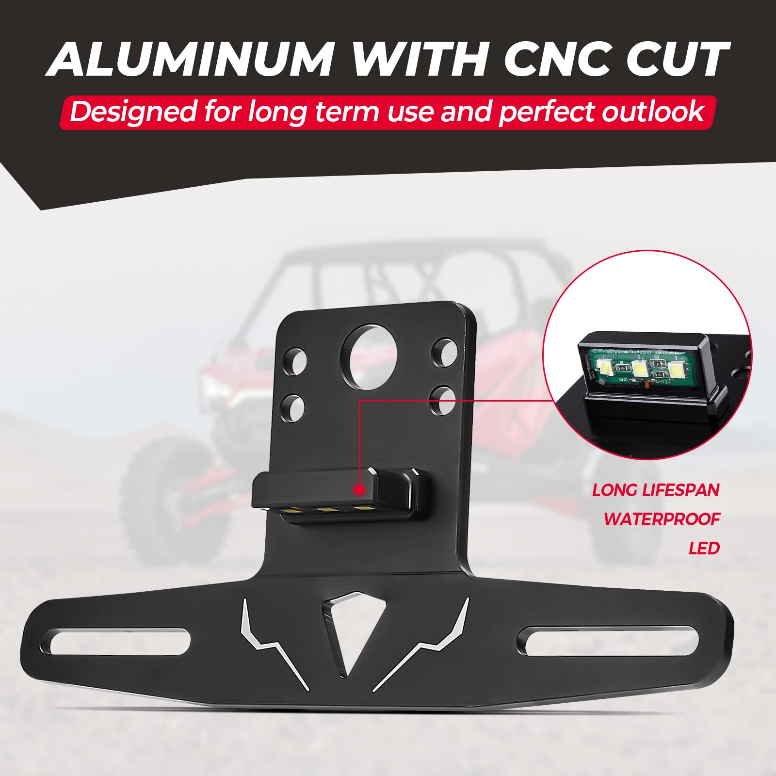 Foto 3 pulgar | Soporte De Matrícula Kemimoto Utv Con Luz Para Can-am Maverick - Venta Internacional.