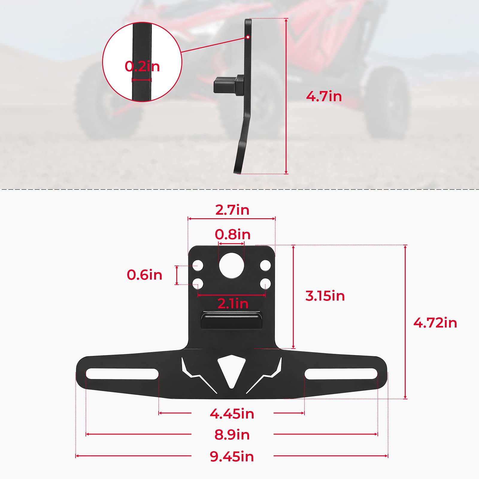 Foto 7 pulgar | Soporte De Matrícula Kemimoto Utv Con Luz Para Can-am Maverick - Venta Internacional.