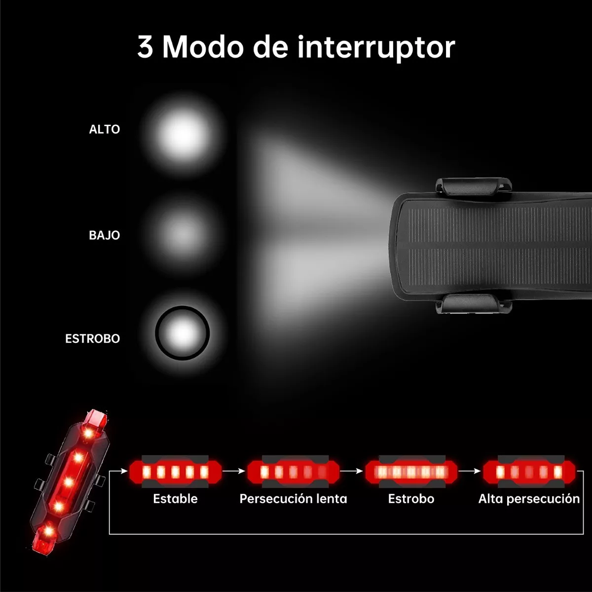 Foto 5 pulgar | Luz para Bicicleta Eo Safe Imports Esi6143 color Negro