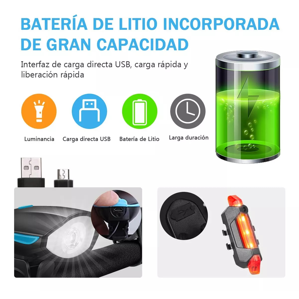 Foto 5 pulgar | Luz para Bicicleta Eo Safe Imports Esi6142 Recargable con Altavoz