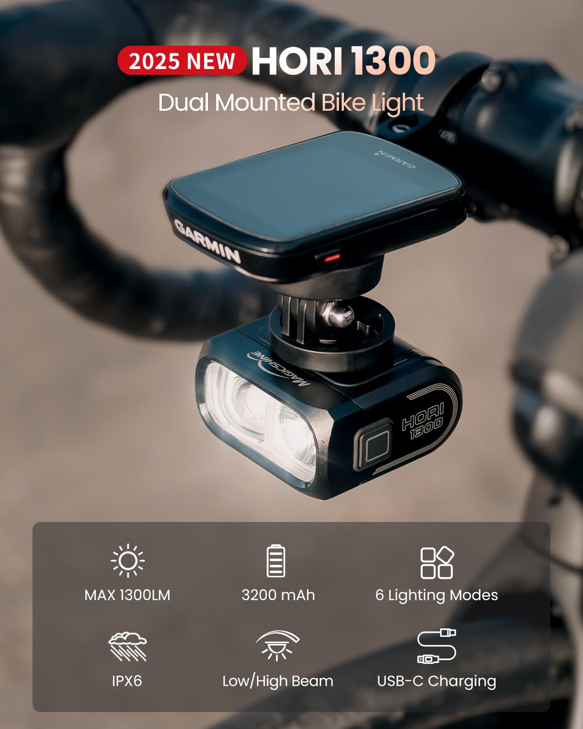 Foto 3 pulgar | Luces Para Bicicleta Magicshine Hori 1300 Usb-c Recargables 1300 Lm - Venta Internacional.