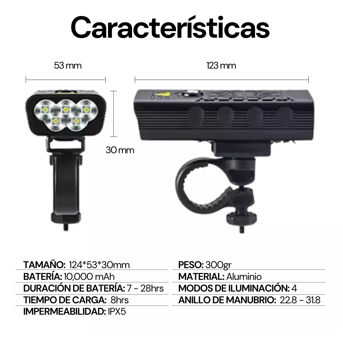 Foto 4 pulgar | Lampara Para Bicicleta Luz Recargable Eo Safe Imports Esi-13744 Negro