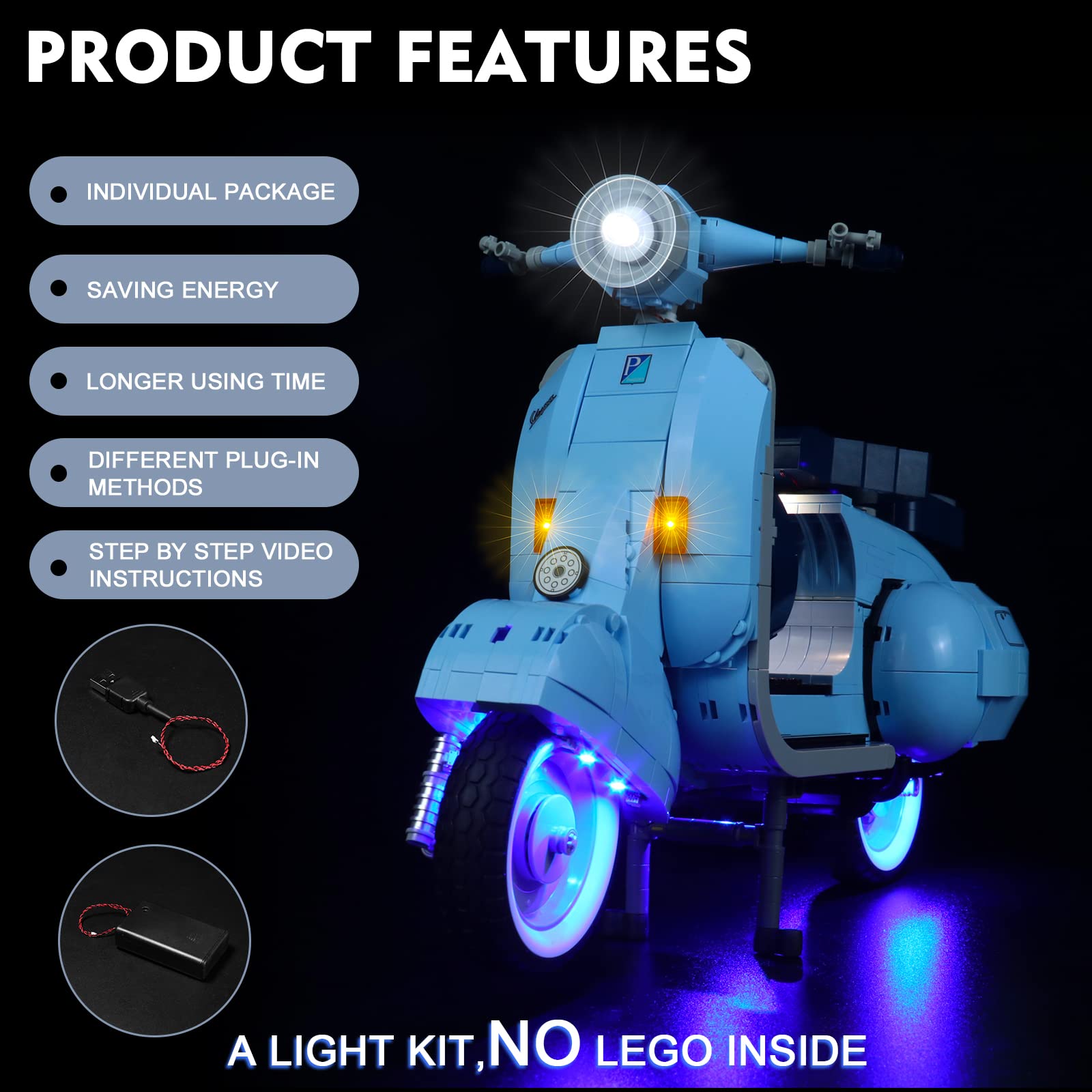 Foto 4 | Kit De Iluminación Led Brickbling Para Lego Vespa 125 10298, Juego De Juguetes - Venta Internacional.