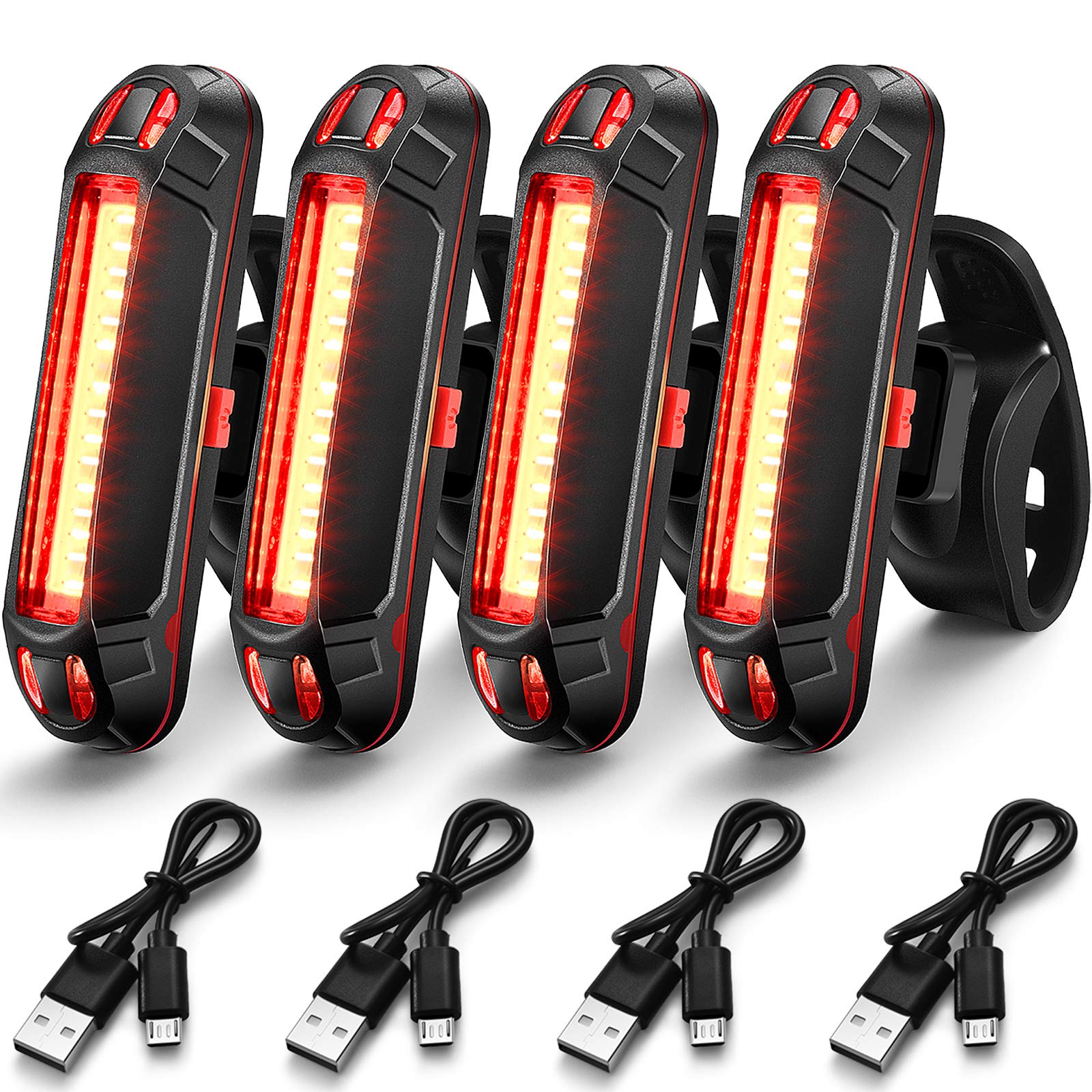 Foto 2 pulgar | Juego De Luces Traseras Para Bicicleta Mudder, Recargable Por Usb, 4 Unidades - Venta Internacional.