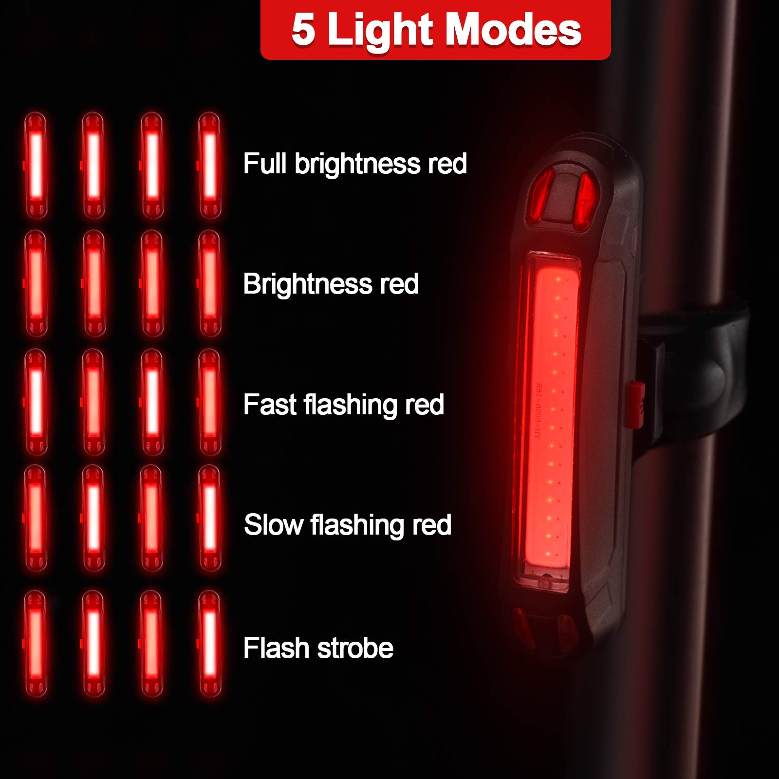Foto 3 pulgar | Juego De Luces Traseras Para Bicicleta Mudder, Recargable Por Usb, 4 Unidades - Venta Internacional.