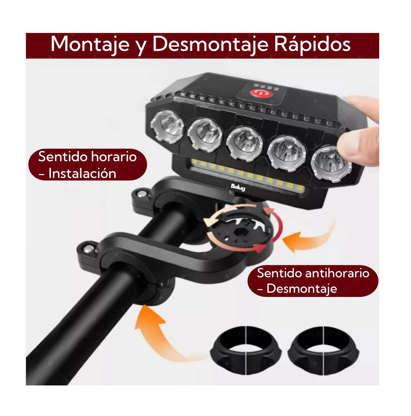 Foto 4 pulgar | Luz Para Bicicleta Recargable 5led Luces Traseras Bicicleta