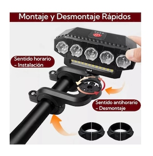 Foto 3 | Luz Para Bicicleta Recargable 5led Luces Traseras Bicicleta