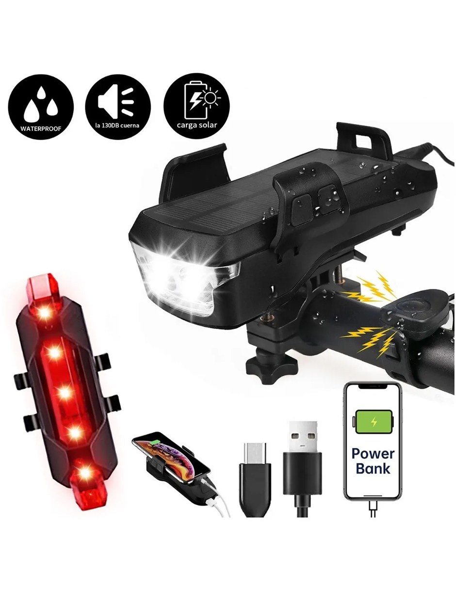 Foto 3 pulgar | Luces Bicicleta PETUKITA BOX AH-05 color Negro Recargable IPX6 con Luz Trasera