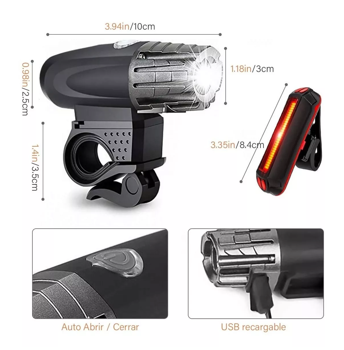 Foto 3 pulgar | Luces para Bicicleta Eo Safe Imports Esi3625 Recargable