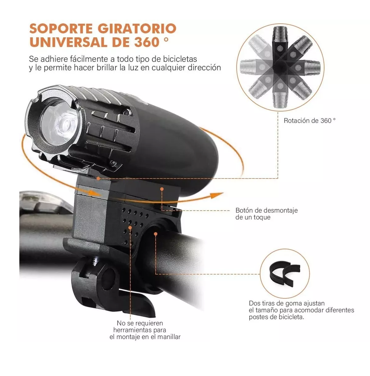 Foto 3 | Luces para Bicicleta Eo Safe Imports Esi3625 Recargable