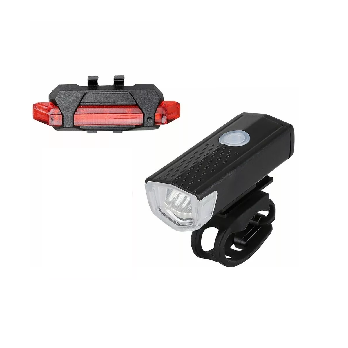 Luces Bicicleta Delantera y Trasera Linterna Ipx5 Impermeable Eo Safe Imports Esi-4082 color Negro