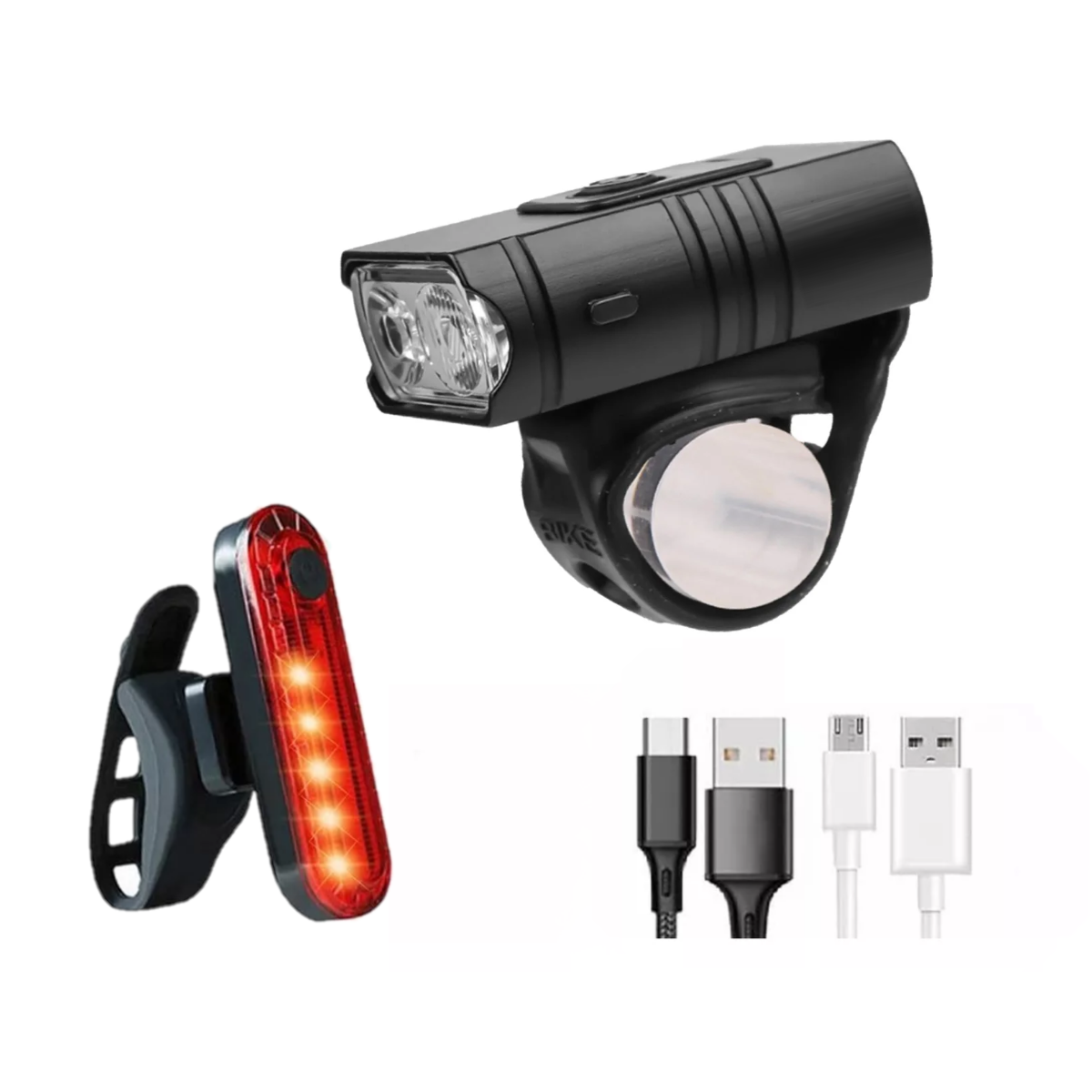 Luz Bicicleta Usb Delantera Y Trasera Esi-5331 Negro