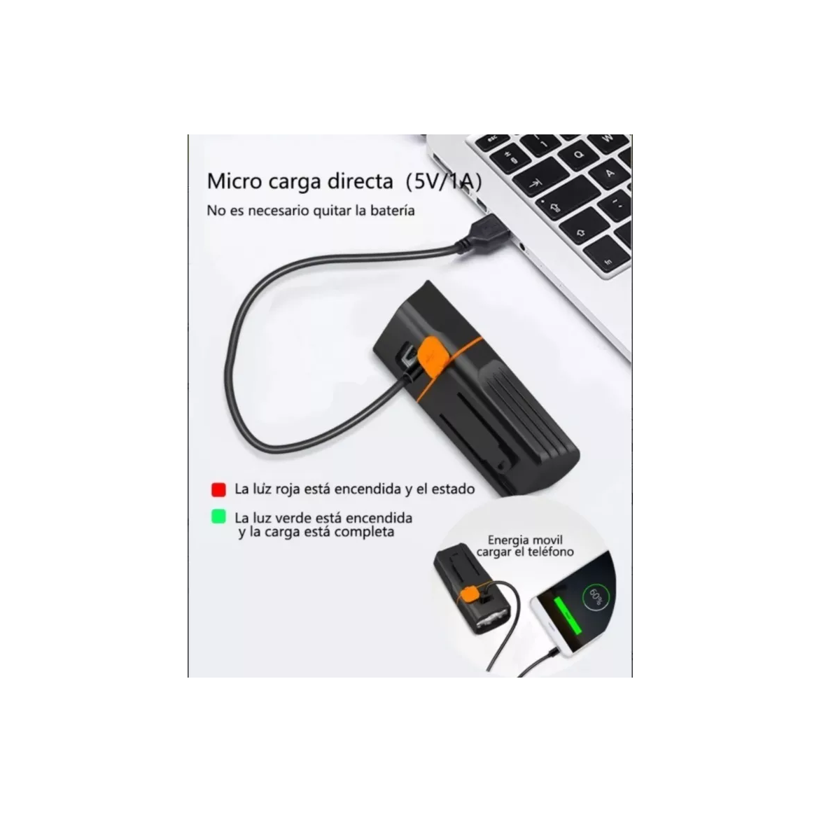 Foto 4 pulgar | Lámpara Impermeable para Bicicleta T6 Recargable 1000lm Eo Safe Imports Esi-6149 color Negro