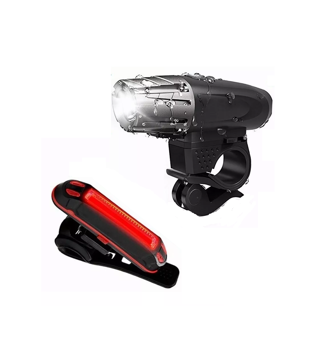 Luces Delanteras y Traseras de Bicicleta Eo Safe Imports Esi-7372 Linterna Negro