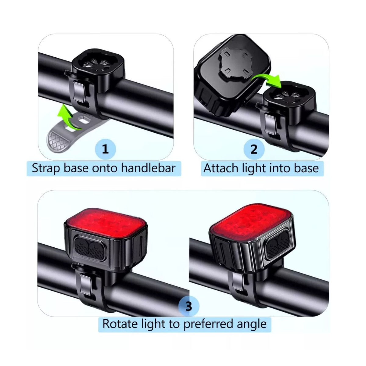 Foto 4 pulgar | Luz Bicicleta Usb Recargable Delantera Y Traser Linterna Eo Safe Imports Esi-13748 Negro