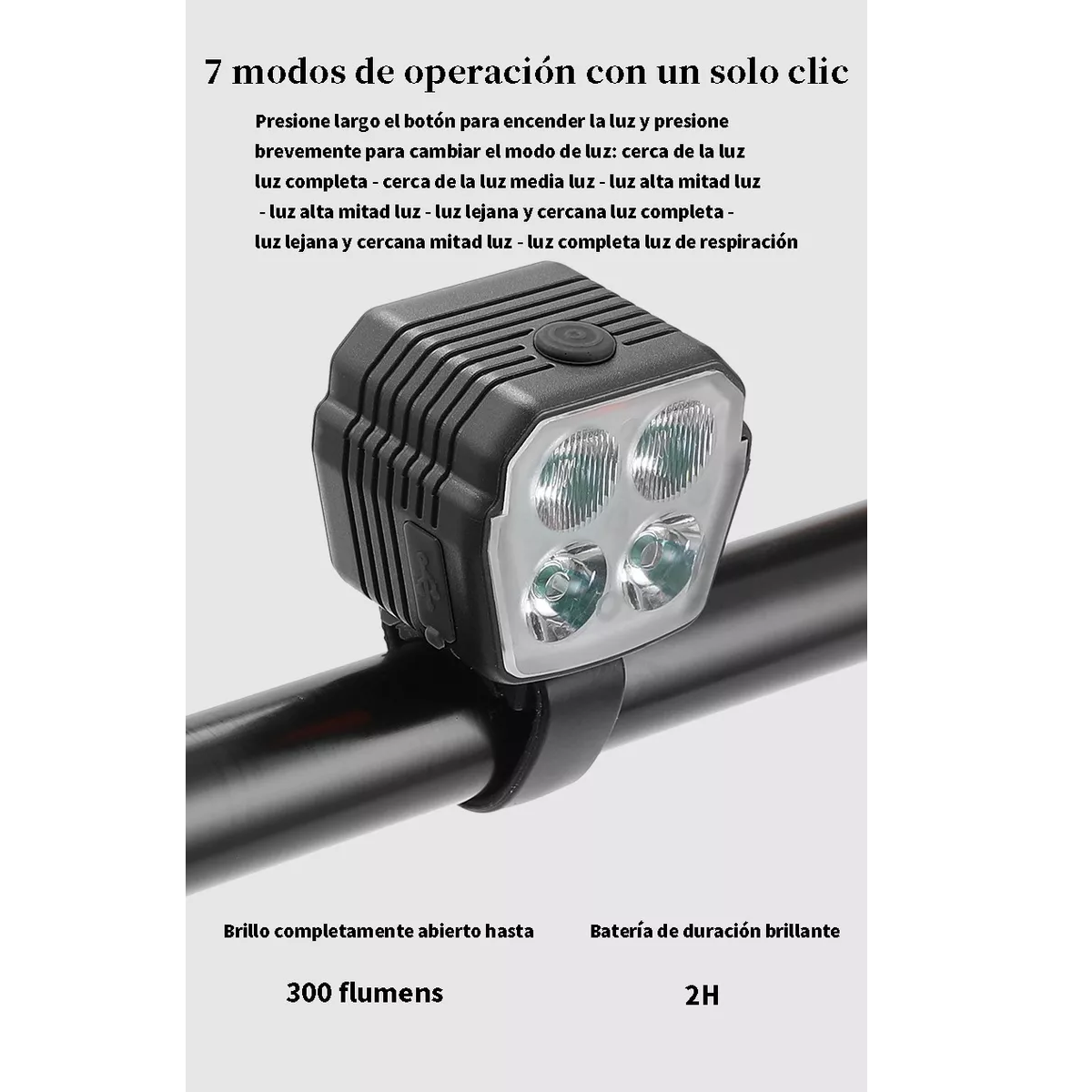 Foto 4 pulgar | Luz Bicicleta Recargable Delantera Y Traser Y Claxon Eo Safe Imports Esi-13746 Negro