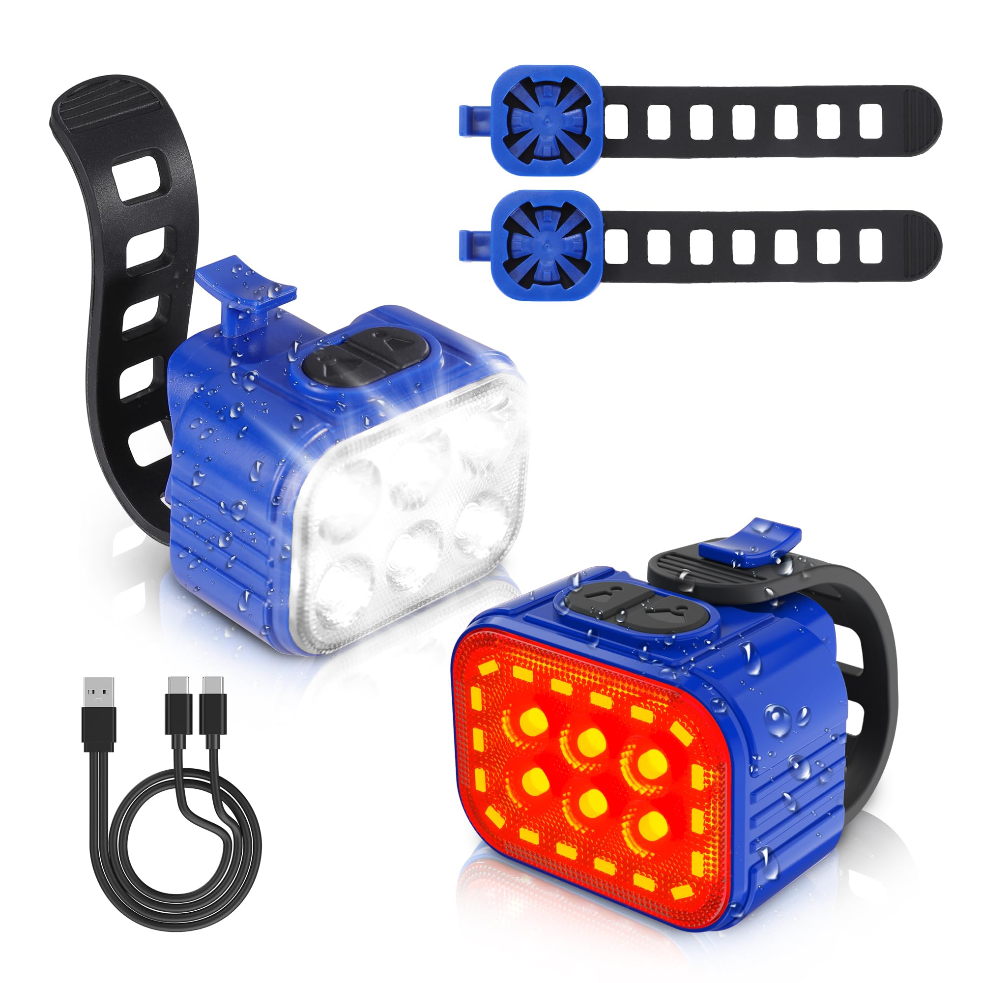 Foto 2 pulgar | Juego De Luces Para Bicicleta Workpro Recargables, Color Azul Brillante - Venta Internacional.