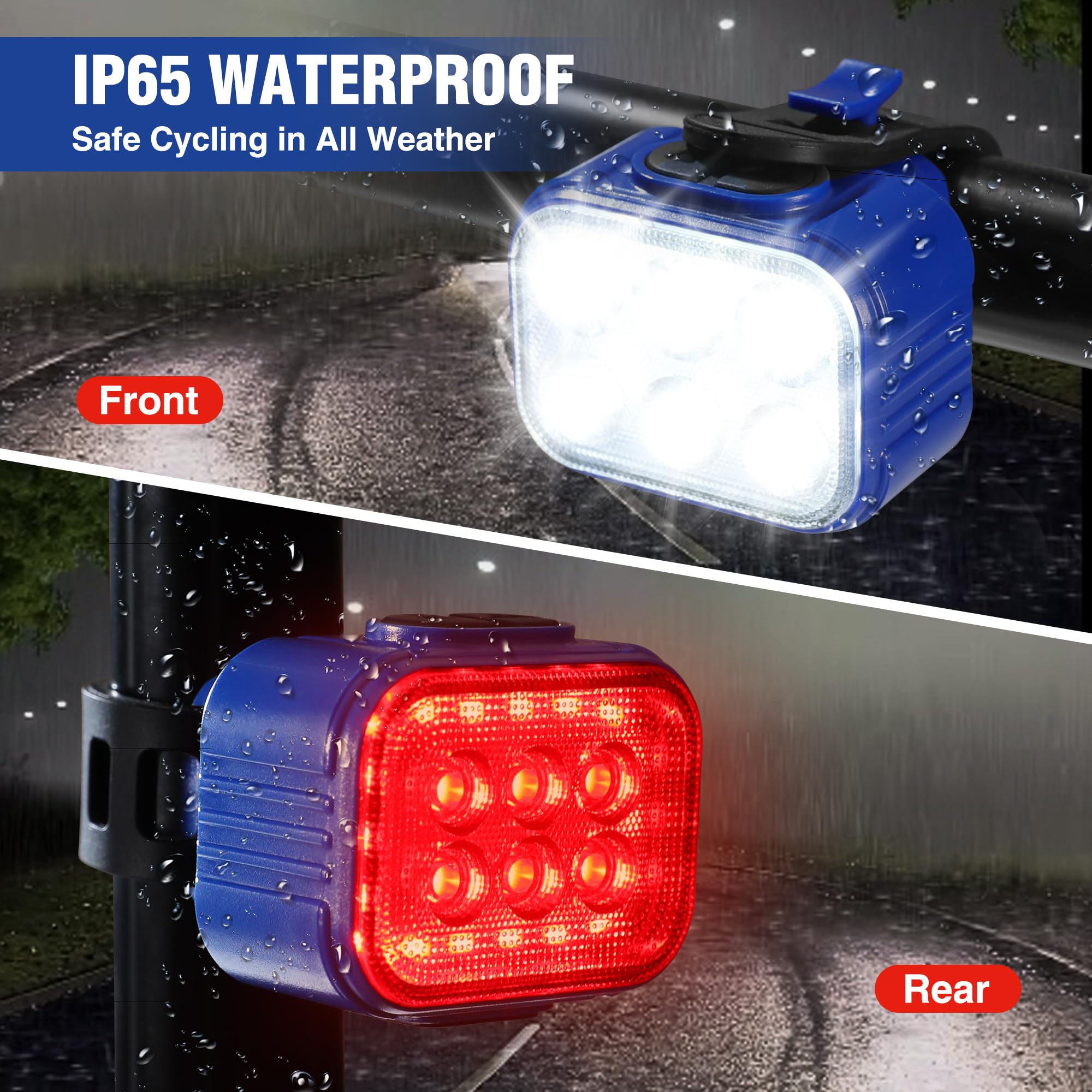 Foto 7 pulgar | Juego De Luces Para Bicicleta Workpro Recargables, Color Azul Brillante - Venta Internacional.