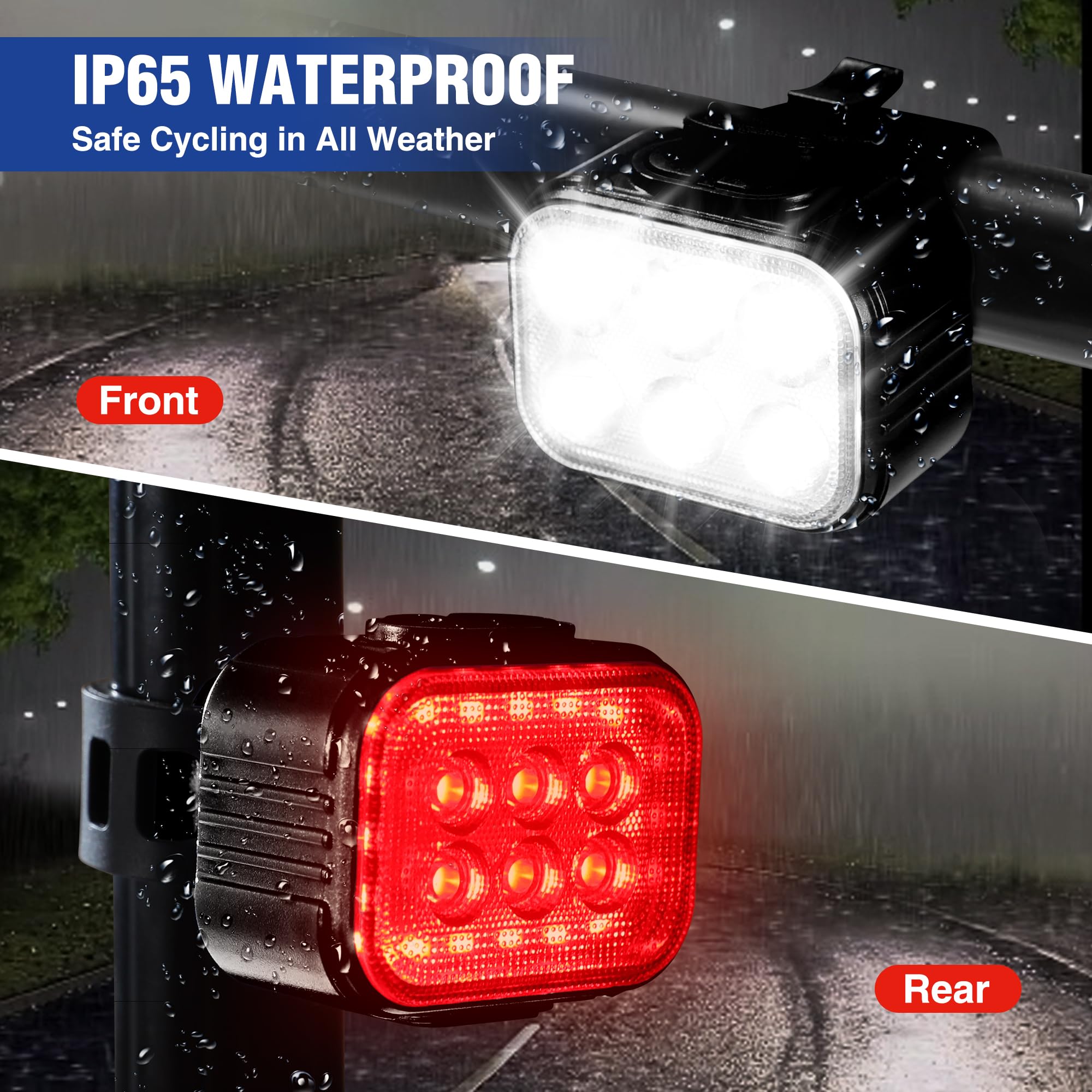 Foto 6 pulgar | Juego De Luces Para Bicicleta Workpro Recargables De 1200 Mah A Prueba De Agua - Venta Internacional.