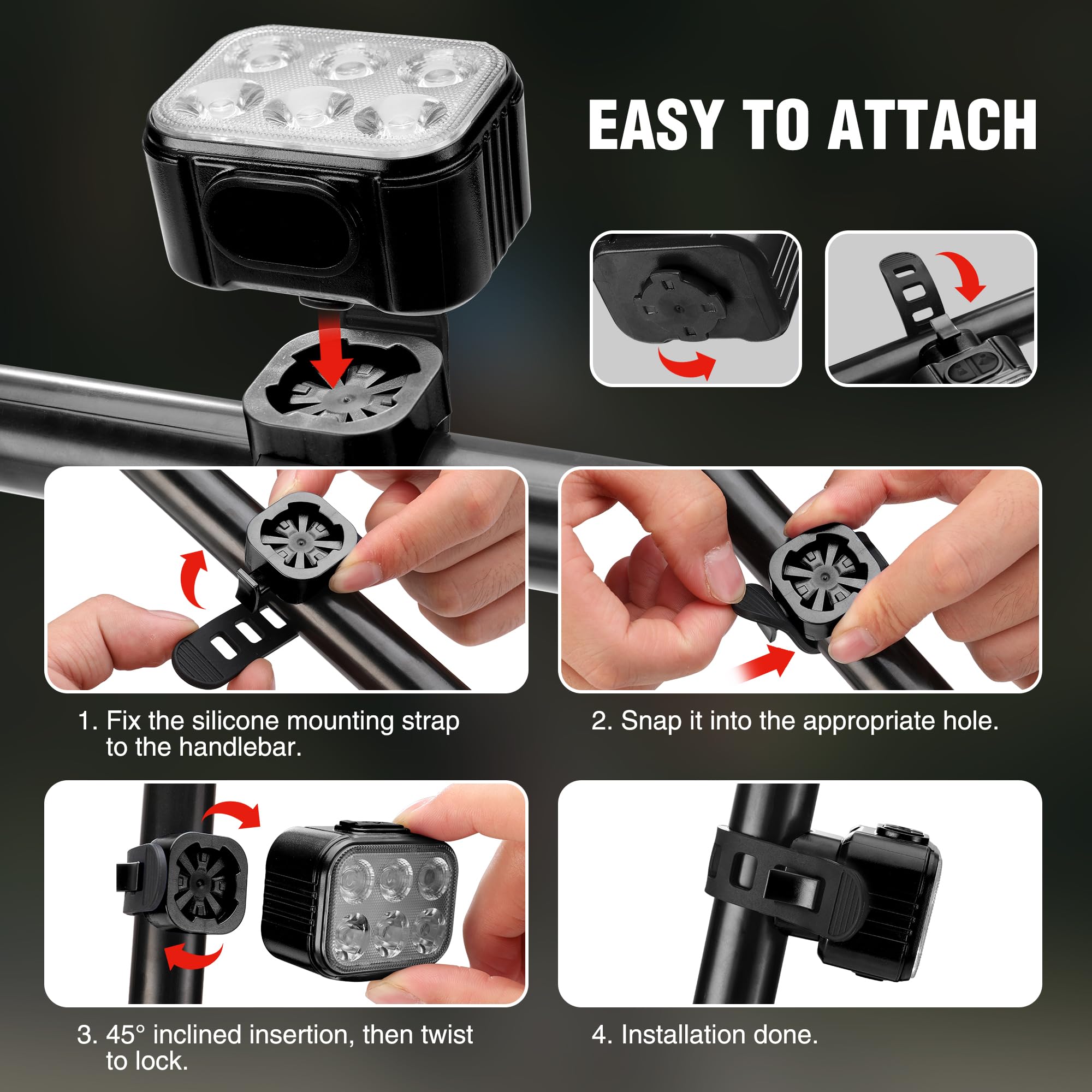 Foto 7 pulgar | Juego De Luces Para Bicicleta Workpro Recargables De 1200 Mah A Prueba De Agua - Venta Internacional.
