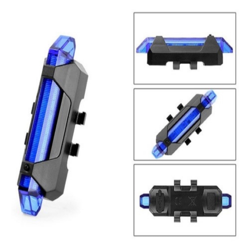 Foto 2 pulgar | Luz De Bicicleta Recargable Usb Impermeable Azul - Venta Internacional.
