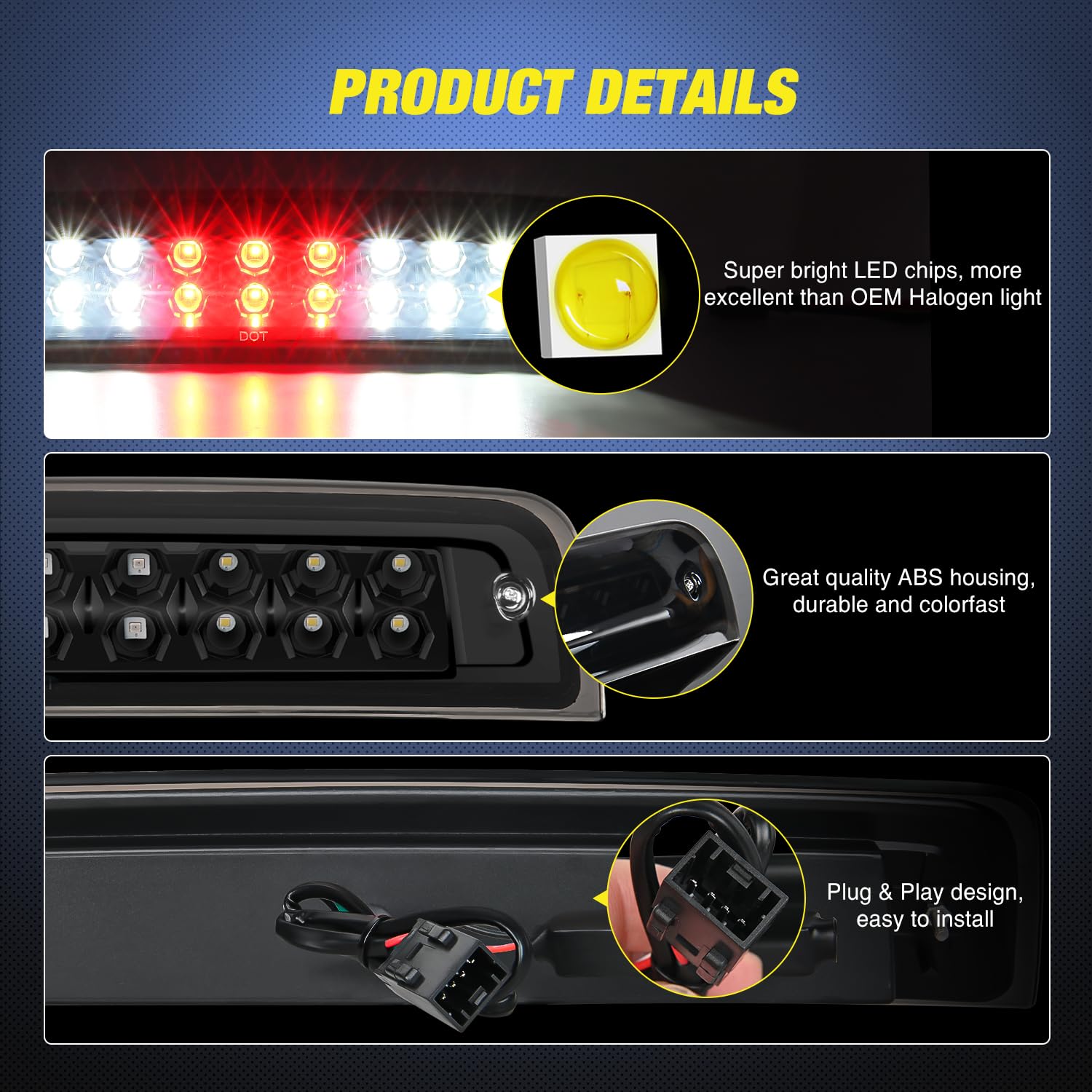 Foto 3 pulgar | Tercera Luz De Freno Nilight High Mount Para Dodge Ram 2009-2017 - Venta Internacional.