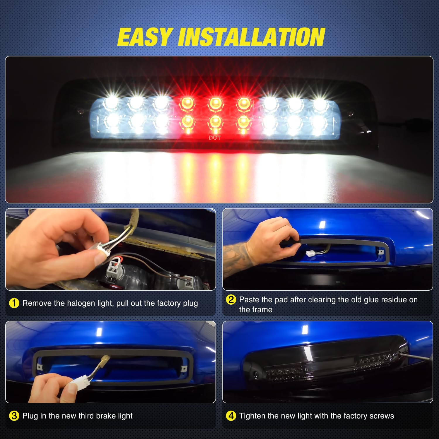 Foto 4 pulgar | Tercera Luz De Freno Nilight High Mount Para Dodge Ram 2009-2017 - Venta Internacional.