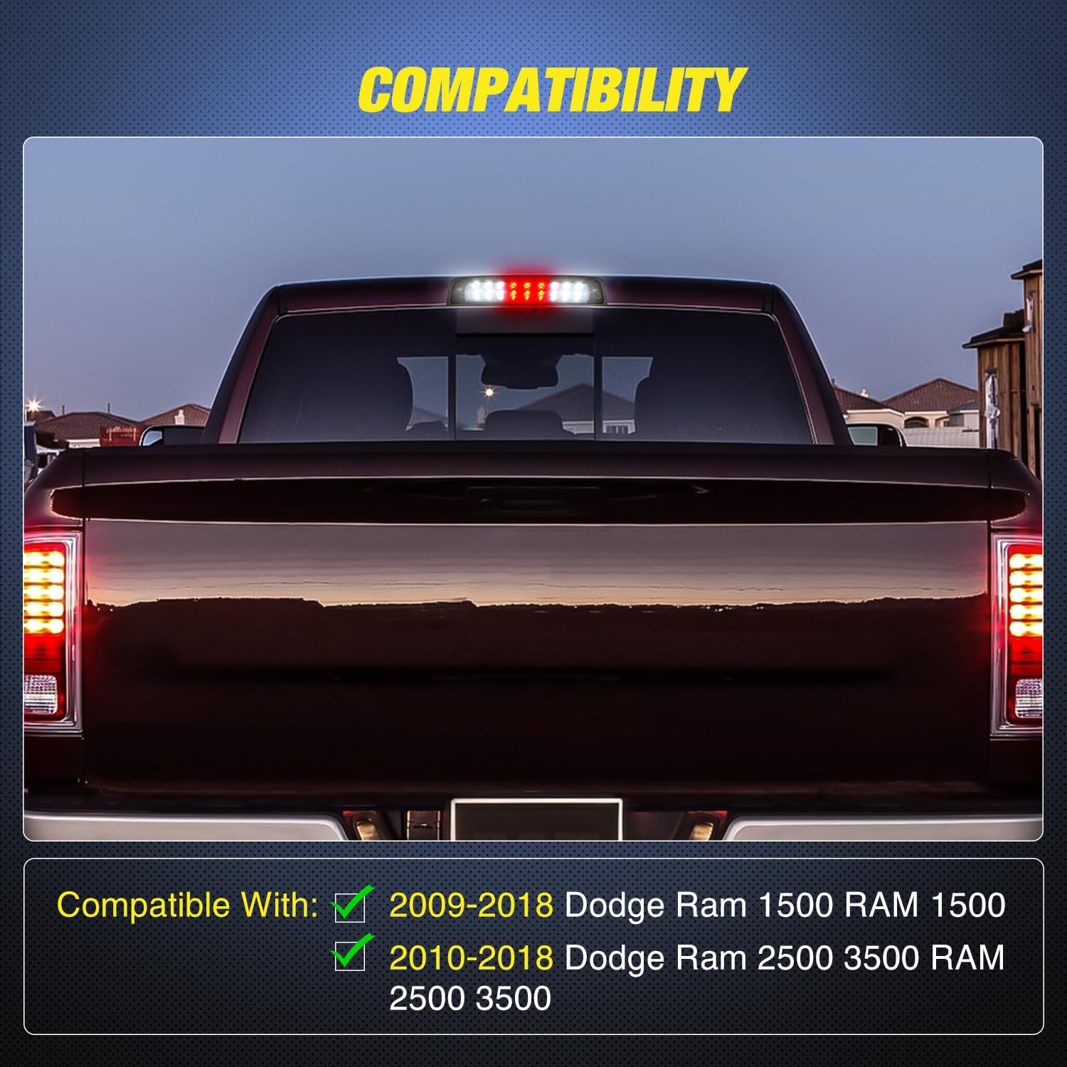 Foto 8 pulgar | Tercera Luz De Freno Nilight High Mount Para Dodge Ram 2009-2017 - Venta Internacional.