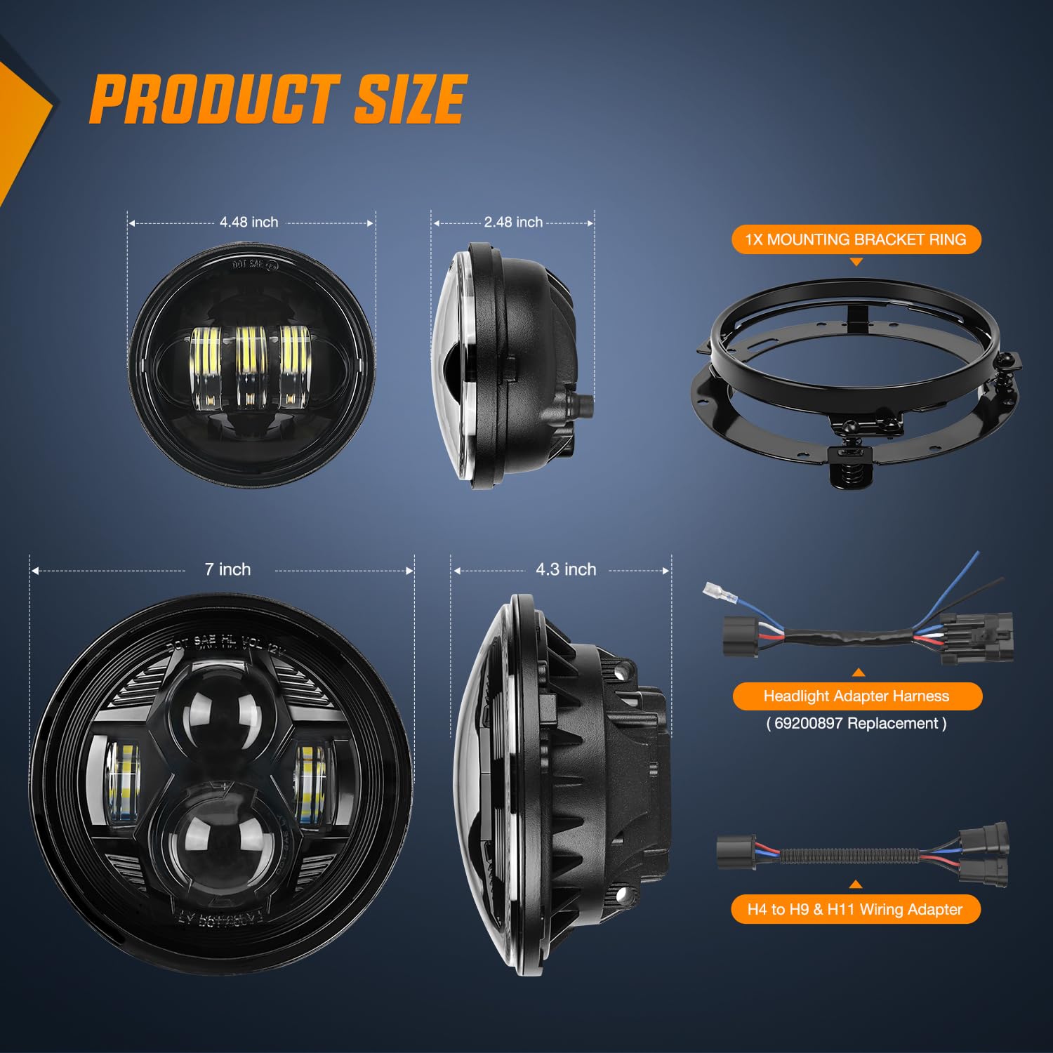 Foto 3 pulgar | Kit De Faros Led Y Faros Antiniebla Para Motocicleta Nilight De 7 Pulgadas+4,5 Pulgadas - Venta Internacional.